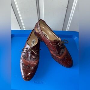 Bally of Switzerland brown leather wingtip Oxford shoes size 10 D